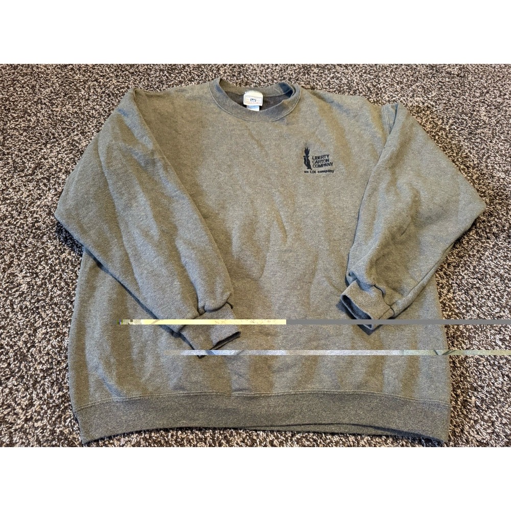Vintage Lee Heavyweight Crewneck Sweatshirt Large Gray Blank Boxy Y2K 90s